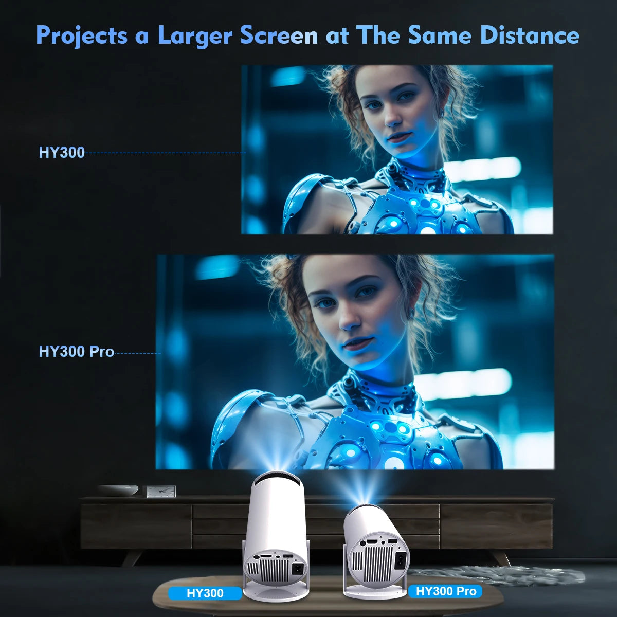 HY300 Pro 4K Android 11 Dual Wifi6 260ANSI All winner H713 BT5.0 1080P 1280*720P Home Cinema Outdoor Projector