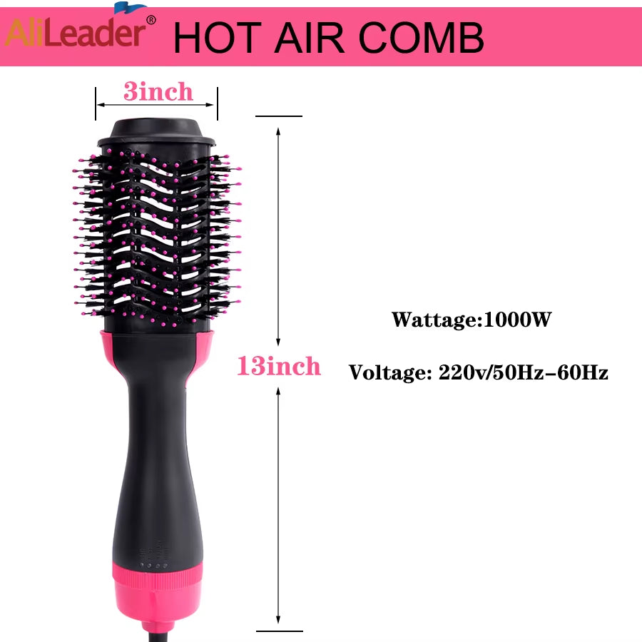 LISAPRO 3 in 1 Hair Dryer Hot Air Brush Volumizer One-Step Hair Dryer & Hair Straightener Curler