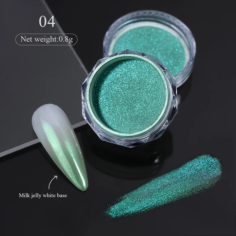 1Box Nail Mirror Glitter Powder Metallic Colorful Dust Metal Effect Nail Glitter