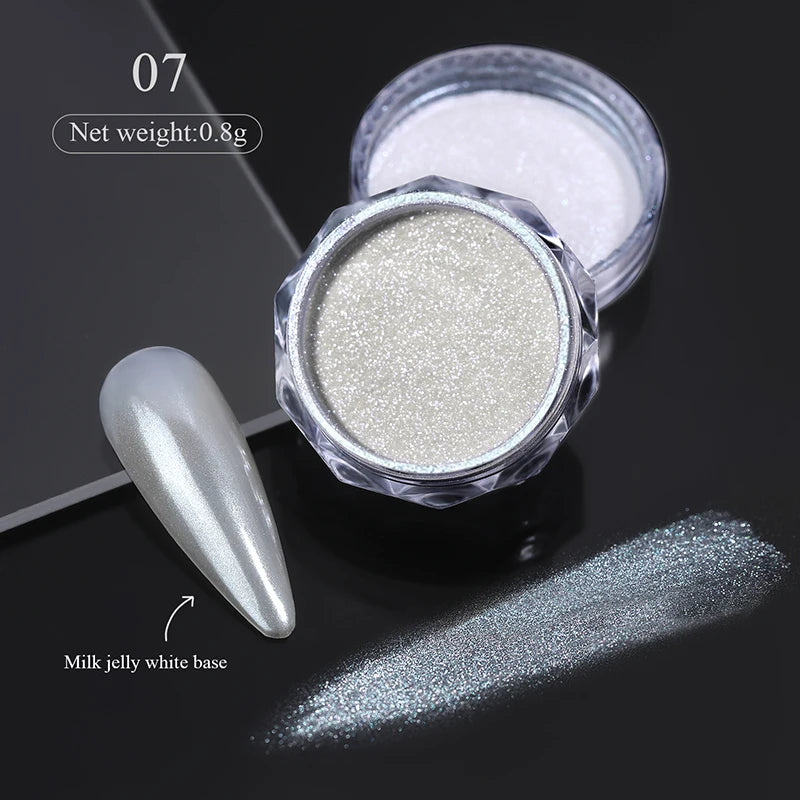 1Box Nail Mirror Glitter Powder Metallic Colorful Dust Metal Effect Nail Glitter