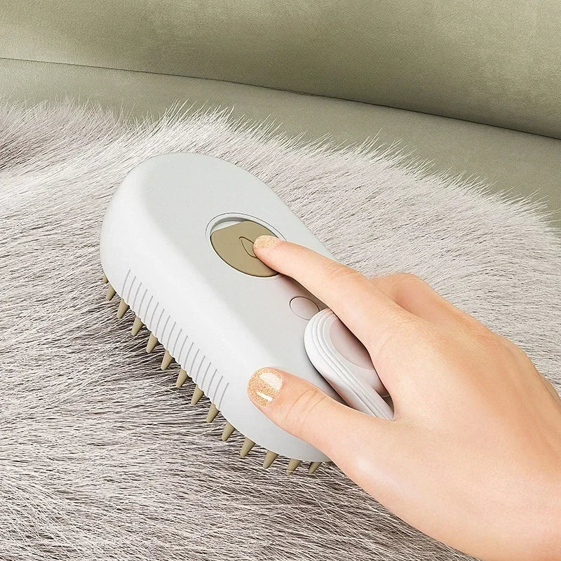 Cat Dog Pet Spray Massage Brush 3 in 1. One Button Steam Spray Folding Rotatable Floating Hair Bath. Hair Removal Brush Comb