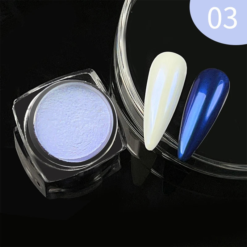 1Box Nail Mirror Glitter Powder Metallic Colorful Dust Metal Effect Nail Glitter