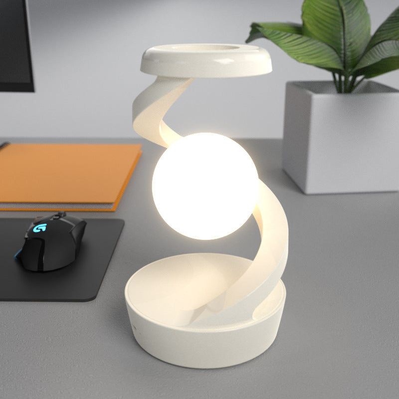 Rotating Moon Desk Lamp with Phone Wireless Charging Sensor Control 