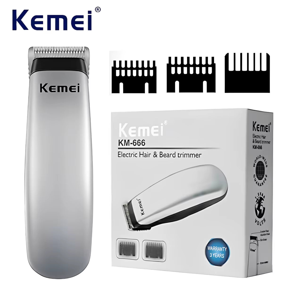 Kemei Mini Hair Clipper Portable Hair Trimmer. Barber Hair Cutting Machine. Ergonomic Design Trimmer Machine.