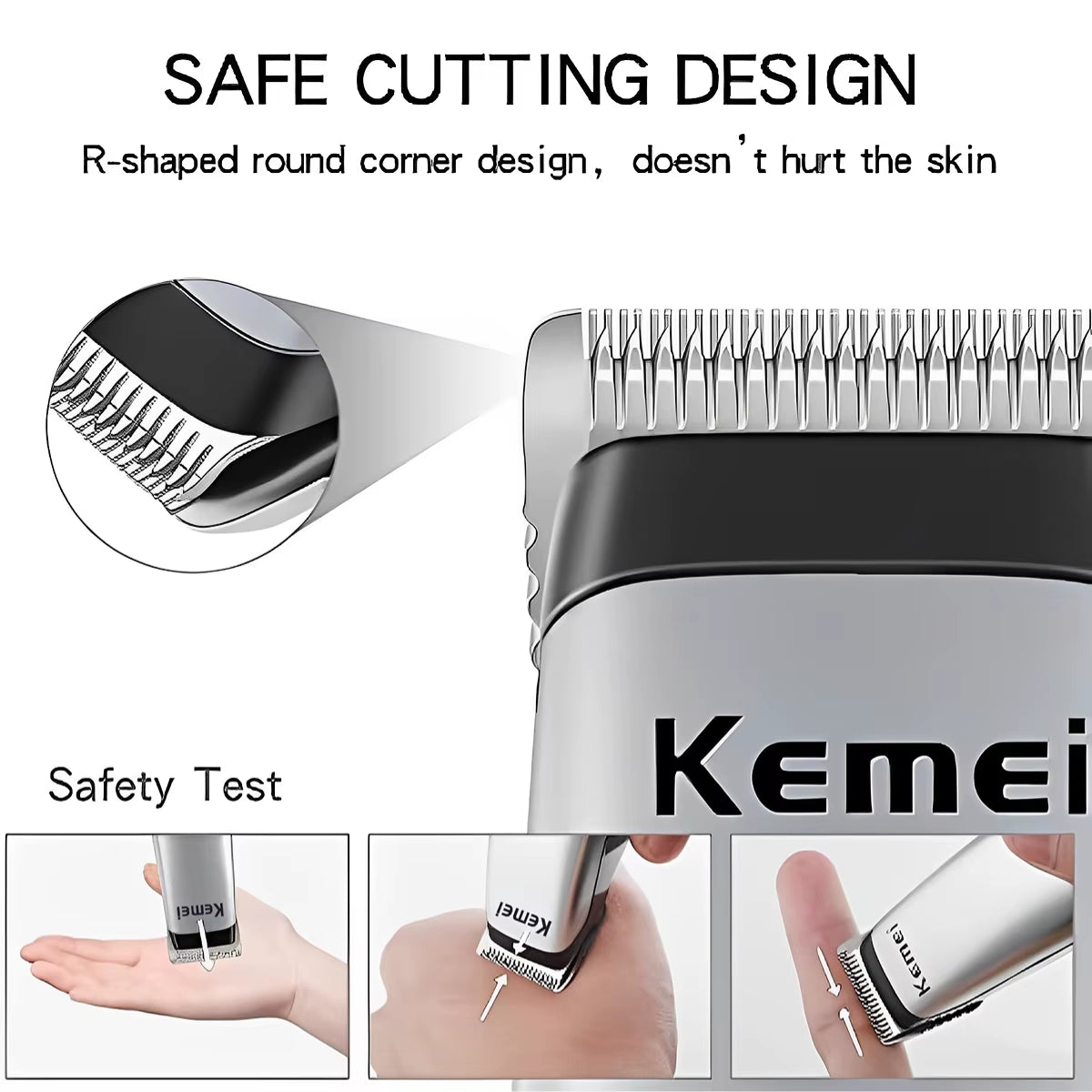 Kemei Mini Hair Clipper Portable Hair Trimmer. Barber Hair Cutting Machine. Ergonomic Design Trimmer Machine.