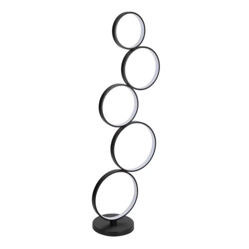 Modern Minimalist LED Floor Lamp Black White Touch Control Circle Standing Lights Living Bedroom Decor Vertical Light Home Decor